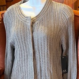 New with tags gray knit sweater Anne Klein hippie boho chic